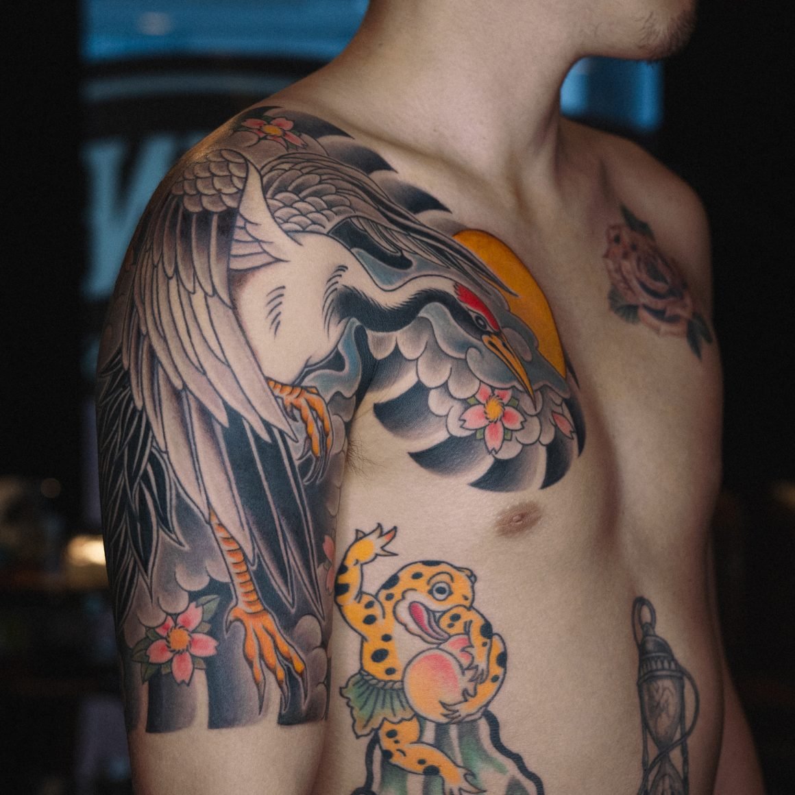 レア　JUNYA WATANABE 和彫タトゥー柄トップス レア JUNYA WATANABE 和彫タトゥー柄トップス 菊 フルスリーブ開始