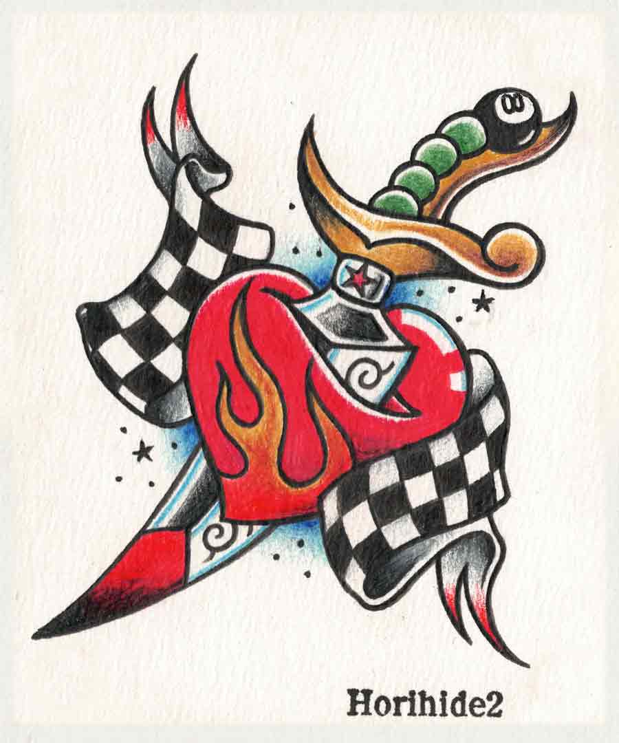 アメリカントラディショナルのハートダガーフラッシュ - GOOD TIMES INK