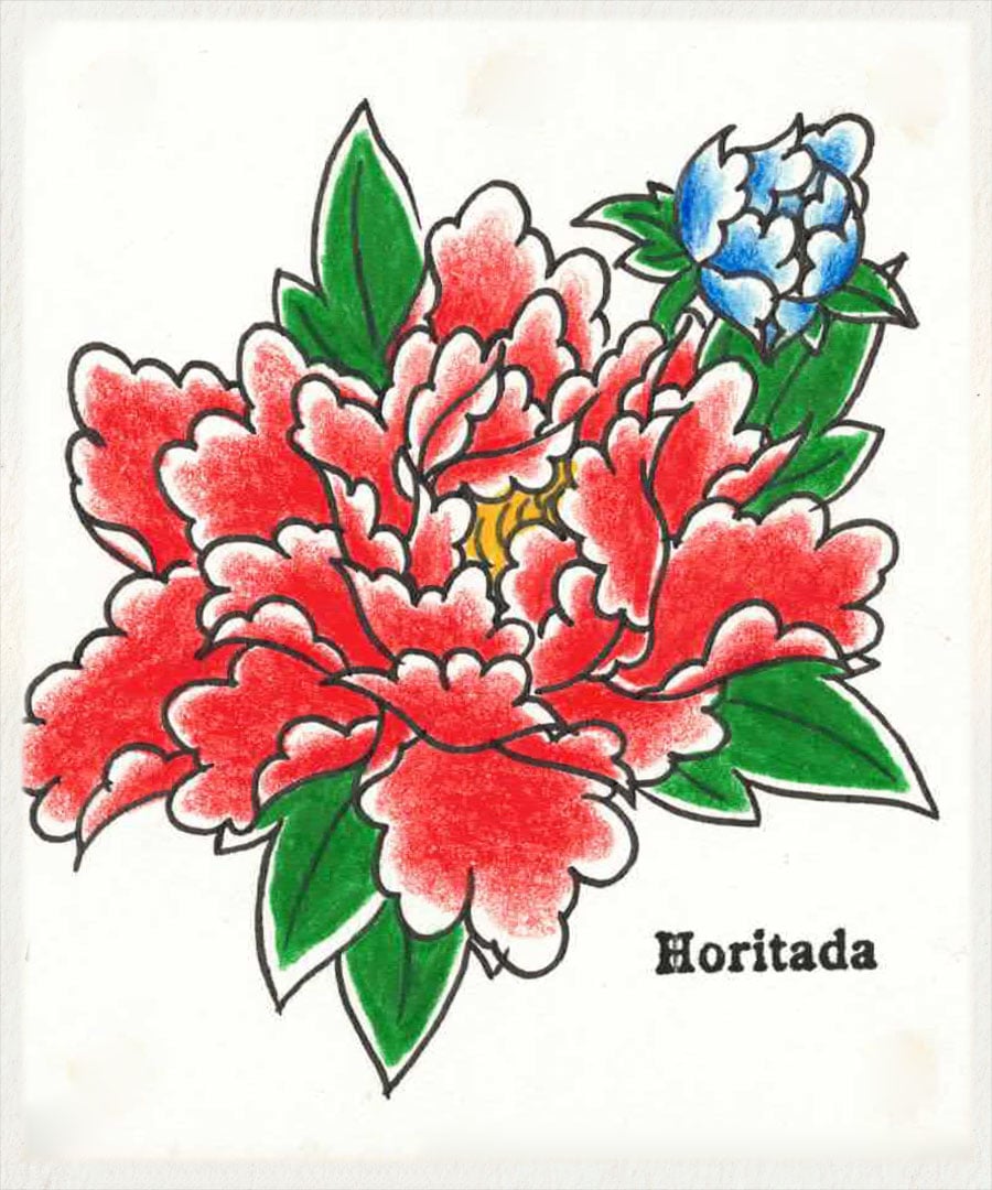 和彫りの牡丹フラッシュ - GOOD TIMES INK