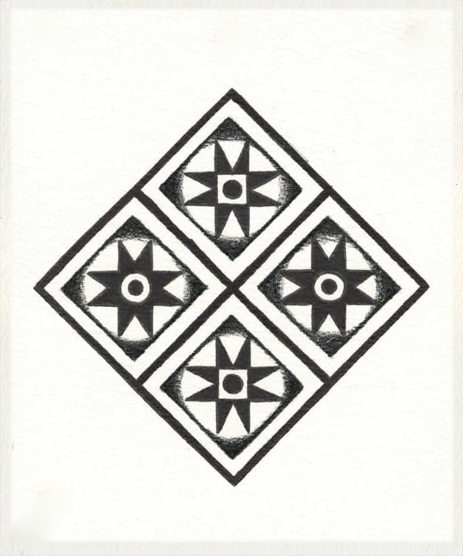 Geometric Flash with Borneo Tribal Motif - GOOD TIMES INK