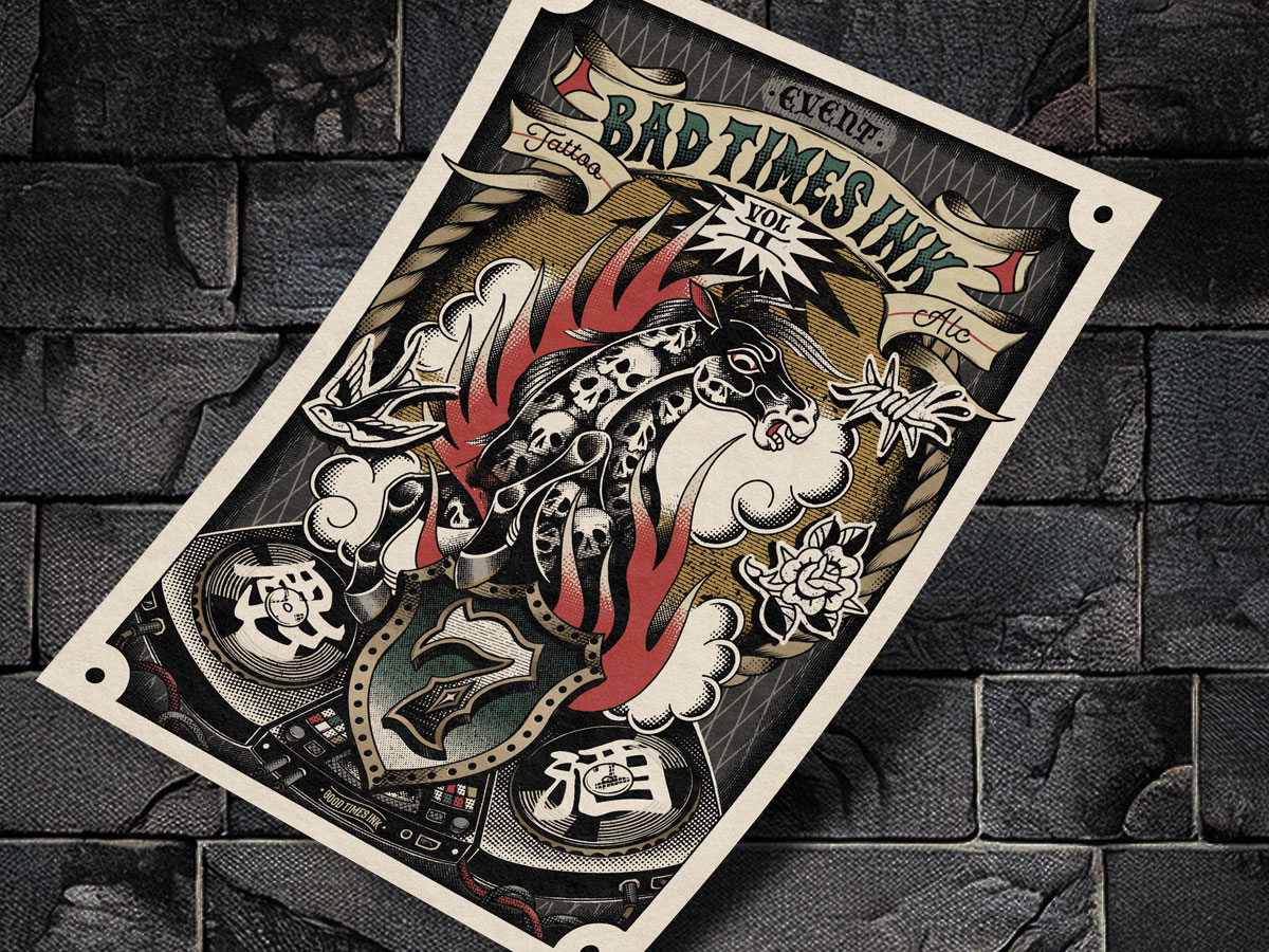 経 tattoo poster 経 tattoo poster 【公式通販】