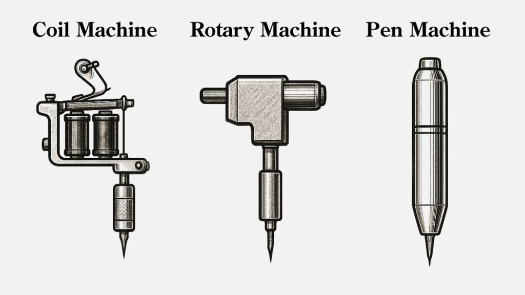 3つのタトゥーマシンタイプの画像